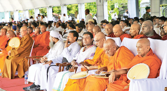 The Maha Sangha and other religious dignitaries at the funeral.